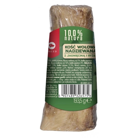 Изображение MACED Bone stuffed with lamb and rice - chew for dog - 150g