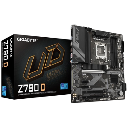 Изображение Mainboard|GIGABYTE|Intel Z790|LGA1700|ATX|Memory DDR5|Memory slots 4|2xPCI-Express 3.0 1x|1xPCI-Express 3.0 16x|1xPCI-Express 4.0 4x	|1xPCI-Express 5.0 16x|3xM.2|1xHDMI|1xDisplayPort|2xUSB 2.0|5xUSB 3.2|1xUSB-C|1xPS/2|1xRJ45|3xAudio port|Z790D