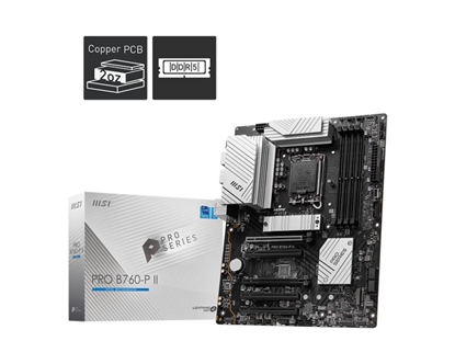 Изображение Mainboard|MSI|Intel B760 Express|LGA1700|Memory DDR5|Memory slots 4|5xPCI-Express 5.0 16x|2xM.2|1xHDMI|1xDisplayPort|2xUSB 2.0|2xUSB 3.2|1xUSB-C|1xOptical S/PDIF|1xRJ45|5xAudio port|PROB760-PII