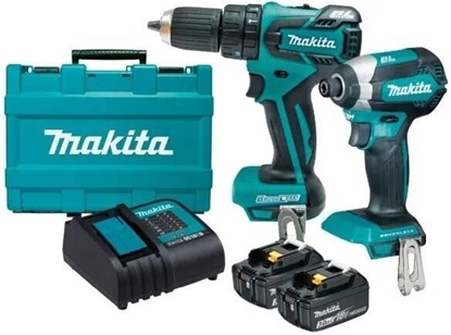 Изображение Zestaw elektronarzędzi Makita MAKITA ZESTAW COMBO 18V DLX2142S (DHP453+DTD152) 2x3,0Ah