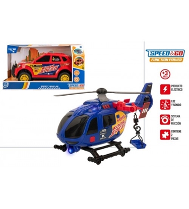 Picture of Mašīna vai helikopters ar skaņu, gaismu un inerces mehānismu 32 cm 3+ CB49943