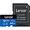 Picture of MEMORY MICRO SDXC 64GB UHS-I/W/ADAPTER LSDMI64GBB633A LEXAR