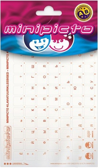 Picture of Minipicto keyboard sticker RUS KB-UNICLR-RU-RED-G, glossy red