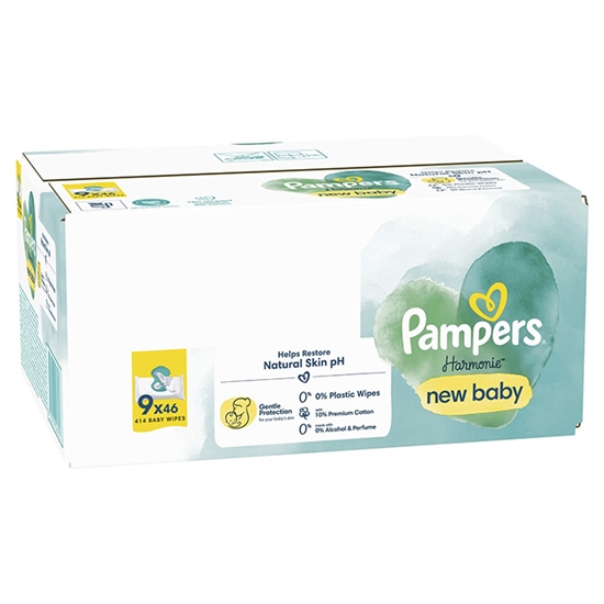 Изображение Mitrās salvetes Pampers Harmonie NB Aloe PF 9x46