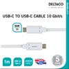 Изображение Kabel USB Deltaco USB-C į USB-C laidas, 1 m DELTACO baltas / USBC-1127M