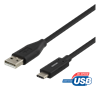 Изображение Mob.telefono kabelis DELTACO USB 2.0 "C-A", 0.5m, juodas / USBC-1003M