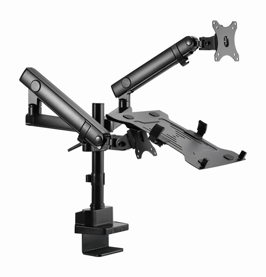 Picture of Monitora stiprinājums Gembird Desk Mounted Adjustable Monitor Arm with Notebook Tray (full-motion)