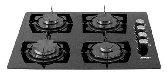 Изображение MPM 60-GMG-08 Black Built-in 58 cm Gas 4 zone(s)