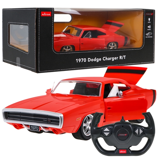 Изображение Nuotoliniu būdu valdomas automobilis Dodge Charger, 1:16, raudonas