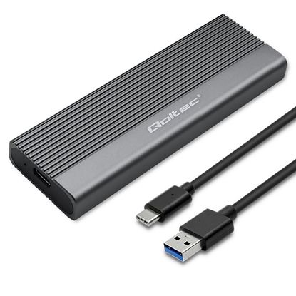 Изображение Obudowa | kieszeń na dysk SSD M.2 | SATA | NGFF | USB-C | Super  speed 6Gb/s | 2TB | Szara