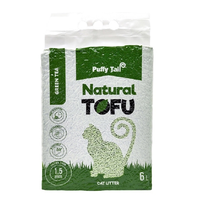 Attēls no Pakaiši kaķiem Tofu Puffy Tail Green Tea, 1.5mm gran., 2.4kg