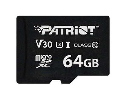 Attēls no Patriot VX Series 64GB MicroSDXC V30 Class 10 UHS-I U3 4K UHD Memory Card PSF64GVX31MCX