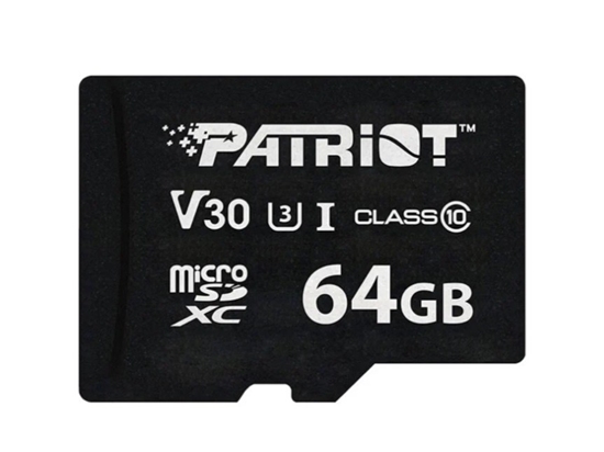 Picture of Patriot VX Series 64GB MicroSDXC V30 Class 10 UHS-I U3 4K UHD Memory Card PSF64GVX31MCX