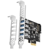 Изображение PCEU-43RS Kontroler PCIe 4x port USB 3.2 GEN 1, UASP, chipset Renesas, 15-pin SATA zasilacz, dual power