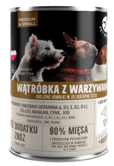 Изображение PET REPUBLIC Adult Medium & Small Liver with vegetables - wet dog food - 400g