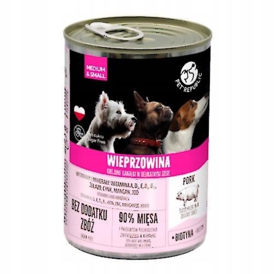 Изображение PET REPUBLIC Adult Medium & Small Pork - wet dog food - 400g