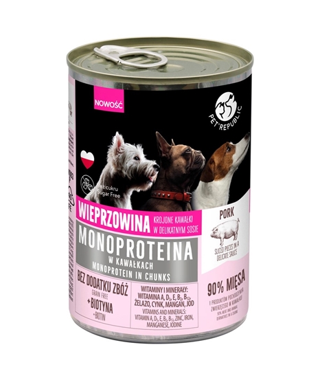 Picture of PET REPUBLIC Monoprotein Pork - wet dog food - 400g