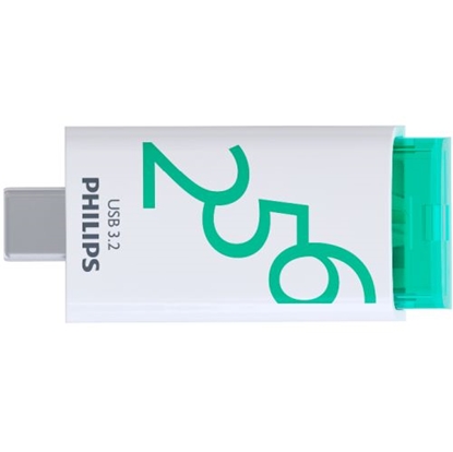 Attēls no PHILIPS USB-C 3.2 Gen 1 Flash Drive Click Spring Green 256GB 