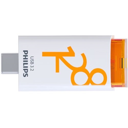 Attēls no PHILIPS USB-C 3.2 Gen 1 Flash Drive Click sunrise Orange 128GB 