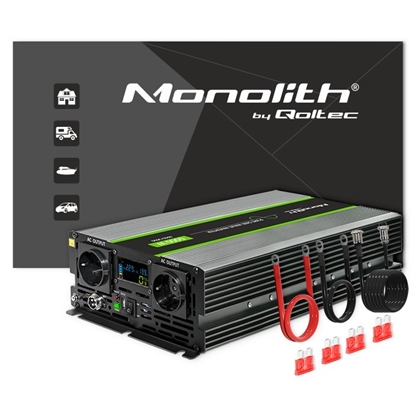 Attēls no Przetwornica napięcia Monolith | 3000W | 6000W | 24V na 230V |   Czysty Sinus | LCD 