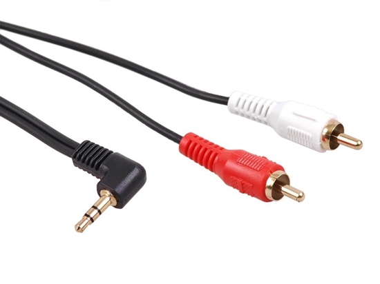 Изображение Przewód mini jack 3,5mm kątowy 2RCA 15m MCTV-828 Czarny