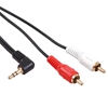 Изображение Przewód mini jack 3,5mm kątowy 2RCA 1m MCTV-824 Czarny