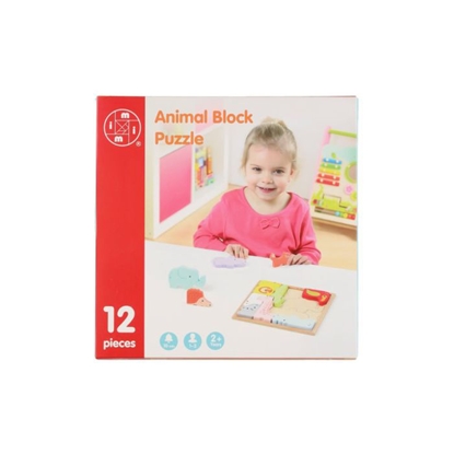 Attēls no Puzle koka Animal block 12gab.