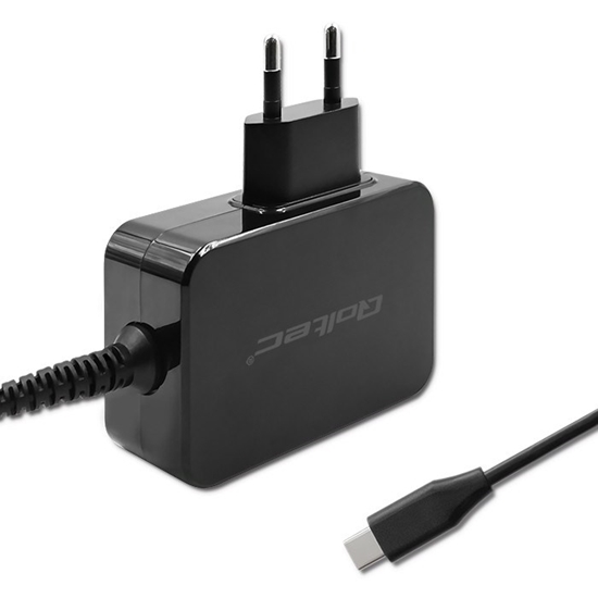 Изображение Qoltec 52385 GaN POWER PRO charger | 1xUSB-C | 45W | 5-20V | 2.25-3A | Black