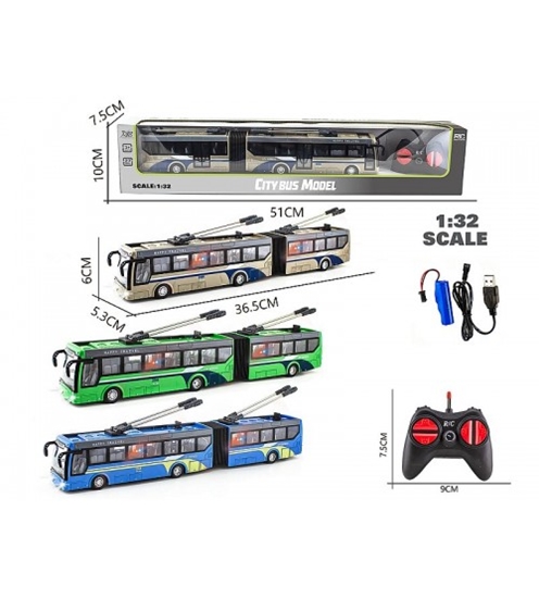 Picture of Radio vadāmāis trolejbuss (4 funkcijas, gaisma) ar akkum. USB uzlade 36,5 cm 579248