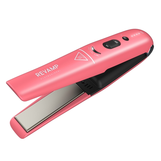 Picture of Revamp ST-1700PK-EB Progloss Liberate Cordless Ceramic Compact Hair Straightener Pink
