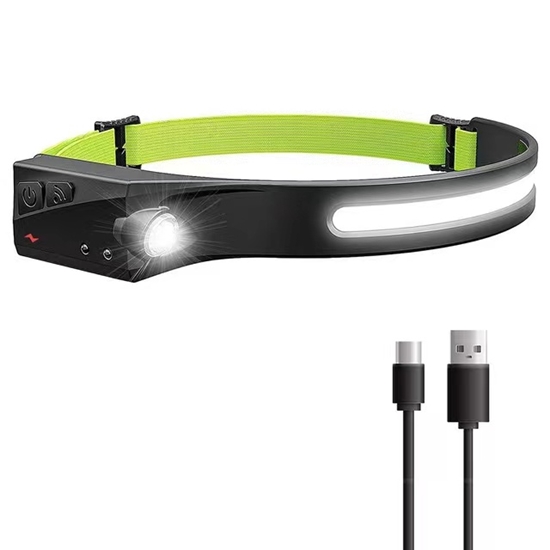 Picture of Riff HD2 Sensora LED lukturis ap galvu 350 LM + uzlādes vads Type-C USB Green