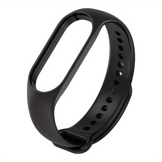 Picture of Riff Silikona siksniņa priekš Xiaomi Mi Band series 3 / 4 / 5 / 6 / 7 Black