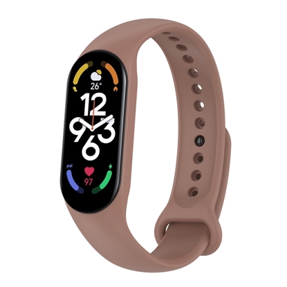 Attēls no Riff Silikona siksniņa priekš Xiaomi Mi Band series 3 / 4 / 5 / 6 / 7 Coffee Brown