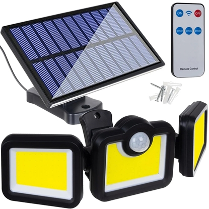 Picture of RoGer JD WD-427 Outdoor floodlight with motion sensor and solar panel 36W COB / 1500lm / 2400mAh / IP65