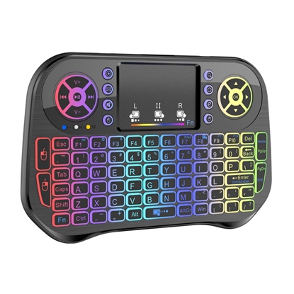 Attēls no RoGer QL268 Wireless Mini Keyboard For PC / PS3 / XBOX 360 / Smart TV / Android + TouchPad (With RGB Backlight)