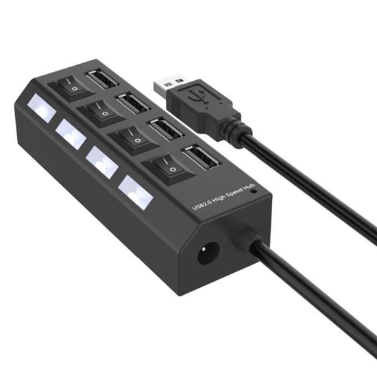 Picture of RoGer USB Hub - Splitter 4 x USB 2.0 with Separate On / Off Buttons