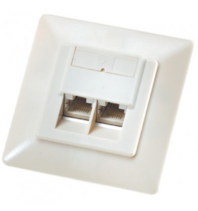 Picture of ROLINE Flush Mount Wall Jack, Cat.5e, unshielded white