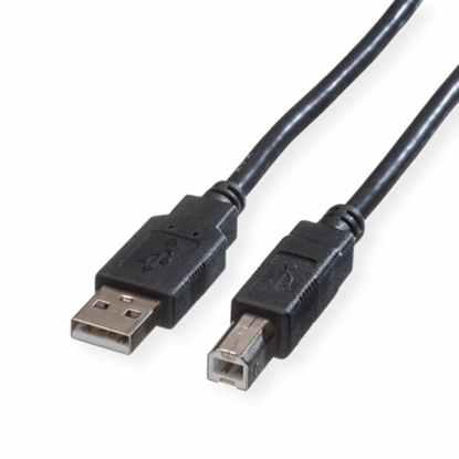 Изображение ROLINE GREEN USB 2.0 Cable, A - B, M/M, black, 0.8 m