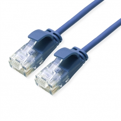 Attēls no ROLINE GREEN UTP Data Center Patch Cord Cat.6A (Class EA), LSOH, Slim, blue, 0.1