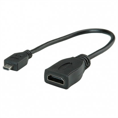 Изображение ROLINE HDMI High Speed Cable + Ethernet, A - D, F/M, 0.15 m