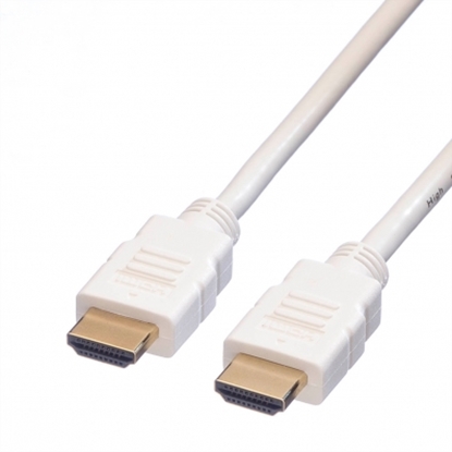 Attēls no ROLINE HDMI High Speed Cable + Ethernet, M/M, white, 1.5 m