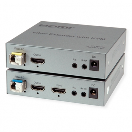 Picture of ROLINE KVM Extender over Fiber Optic, HDMI 4K, USB, 20 km