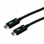 Изображение ROLINE Thunderbolt™ 4 Cable, 40Gbit/s, 100W, C-C, M/M, active, black, 2 m