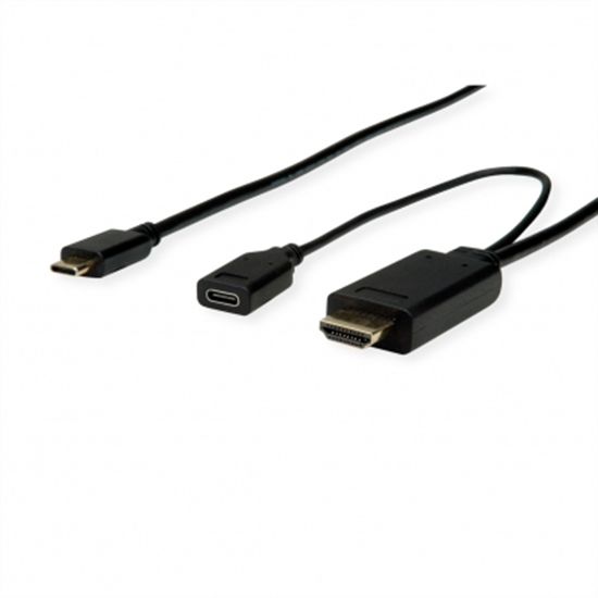 Picture of ROLINE Type C - HDMI + USB C (PD) Cable, M/M, 2 m