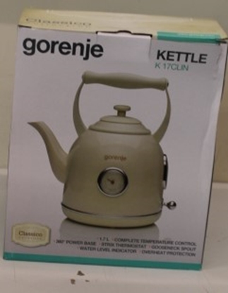 Attēls no SALE OUT. Gorenje K17CLIN Kettle, Electric, Capacity 1.7 L, Power 2000 W, Plastic/metal, Ivory | Kettle | K17CLIN | Electric | 2000 W | 1.7 L | Plastic/Metal | 360° rotational base | Ivory | DAMAGED PACKAGING | Gorenje Kettle | K17CLIN | Electric | 2000 W