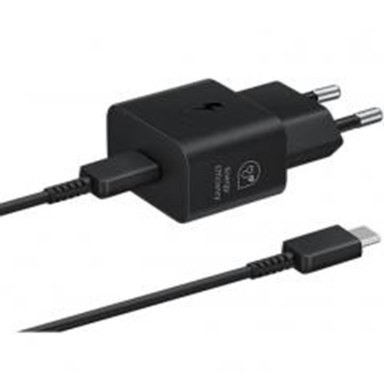 Изображение SAMSUNG QUICK CHARGER USB C 25W WITH DATA CABLE BLACK T2510XBE