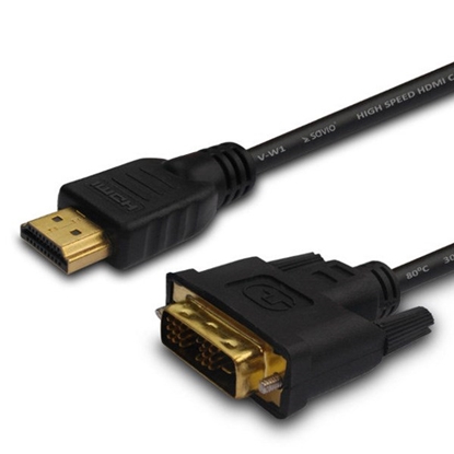 Attēls no Savio CL-139 video cable adapter 1.8 m DVI-A HDMI Type A (Standard) Black