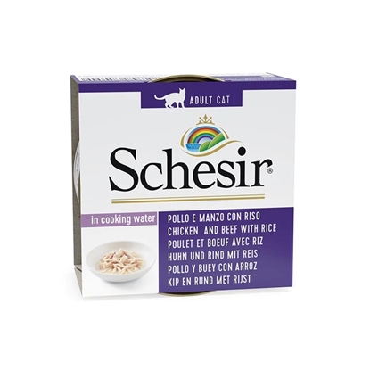 Picture of SCHESIR in cooking water Chicken and beef with rice - wet cat food - 85 g