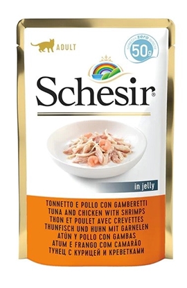 Attēls no SCHESIR in jelly Tuna and chicken with shrimps - wet cat food - 50 g