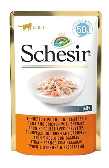 Picture of SCHESIR in jelly Tuna and chicken with shrimps - wet cat food - 50 g